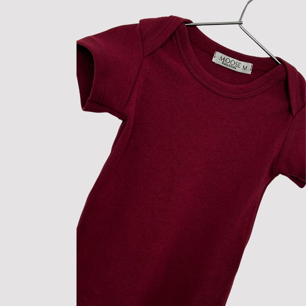 Body Bebê Organic Bordo Curto