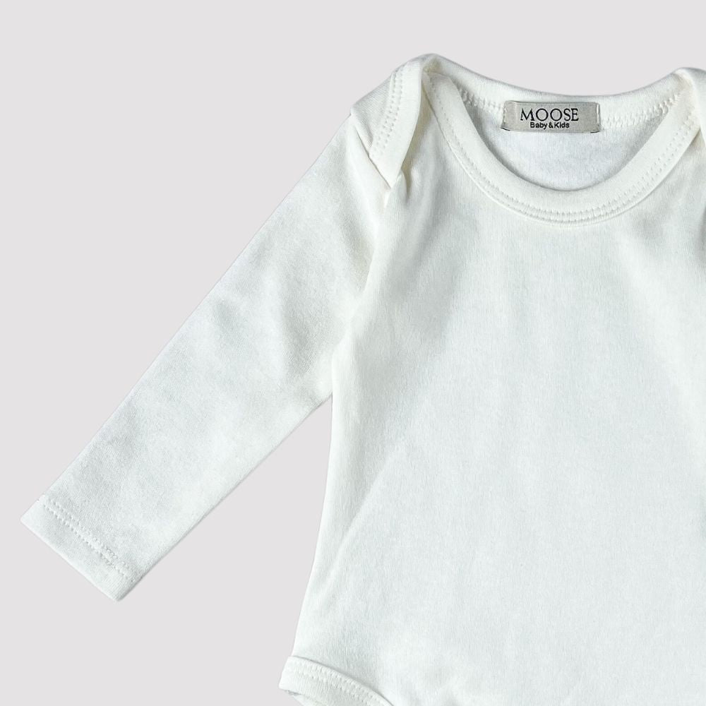 Body Bebê Algodão Off White Longo