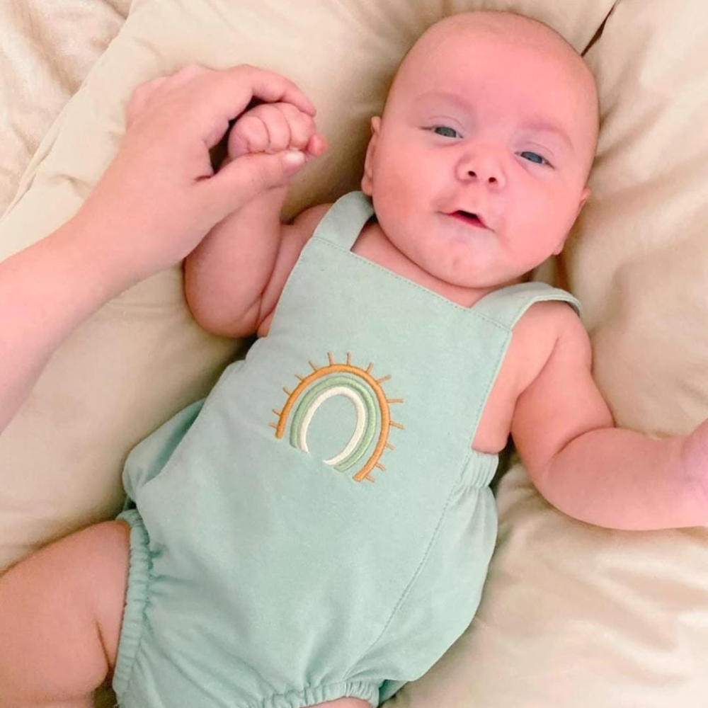 Romper Bebê Rainbow Verde Menta
