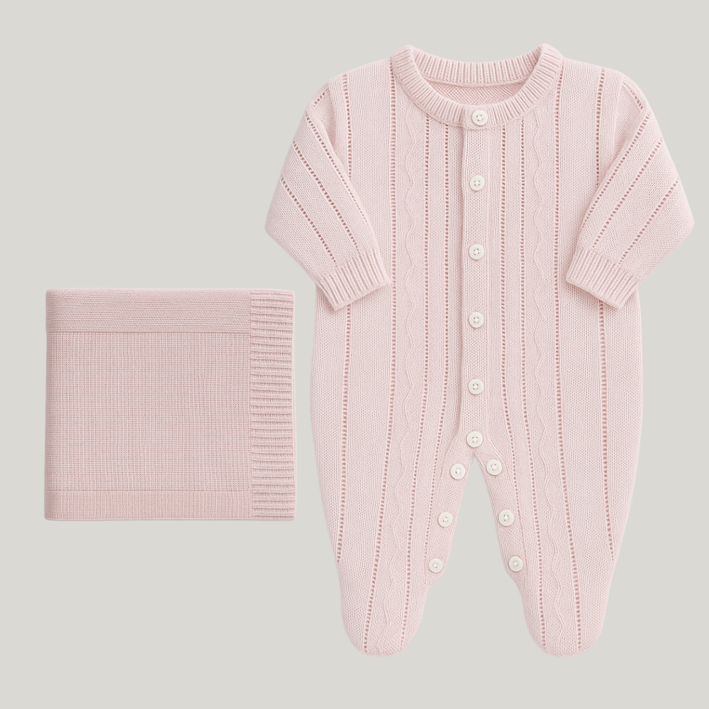 Kit Saída Maternidade Menina Tricot 2 Peças Helena Rose