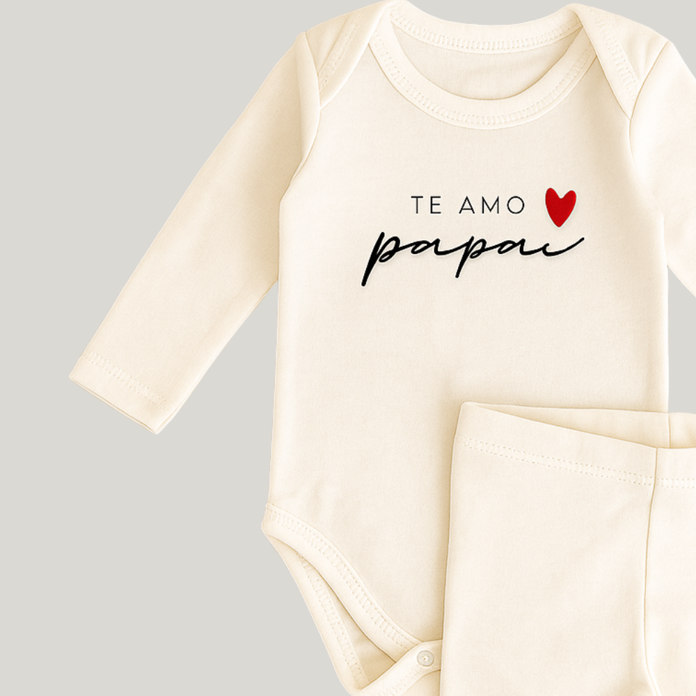 Conjunto Bebê Algodão Orgânic Te Amo Papai