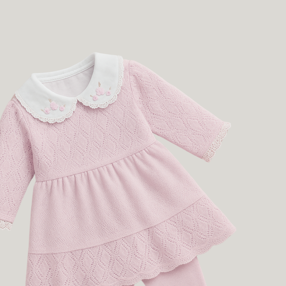 Kit Saída Maternidade Menina Tricot 5 Peças Eloise Rose
