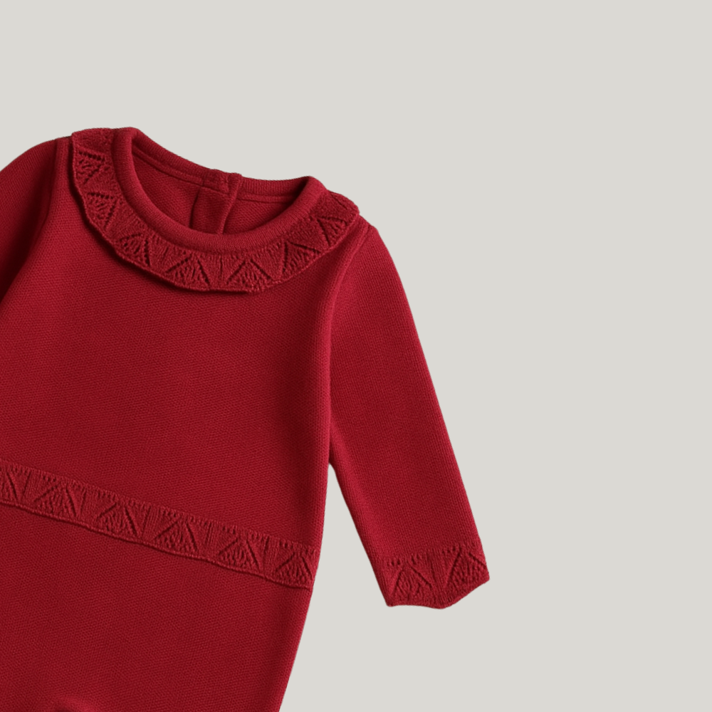 Kit Saída Maternidade Menina Tricot 2 Peças Thereza Red