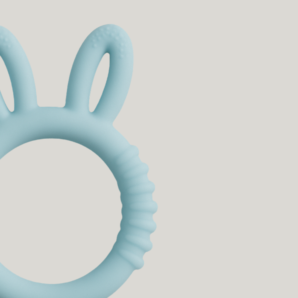 Mordedor Bebê Silicone Calmante Rabbit Azul