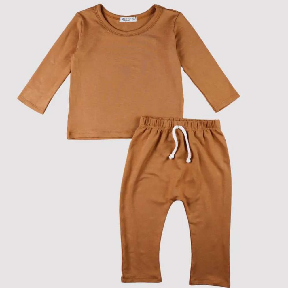 Conjunto Bebê Termic Moletinho Caramelo Unissex