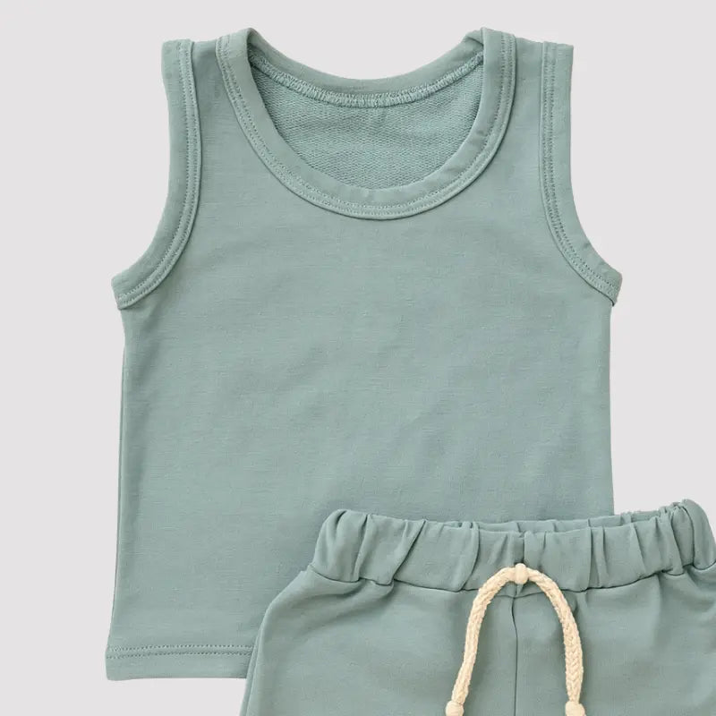 Conjunto Bebê Ollie Verão Verde Agua