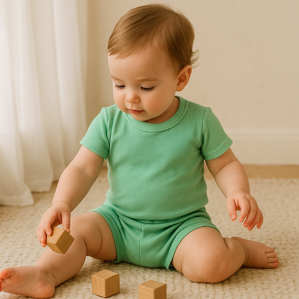 Fresh Green Ribbed Baby Set