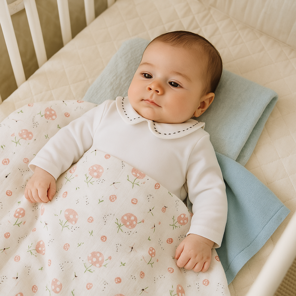Cueiro Swaddle Algodão Cogumelos Rosa