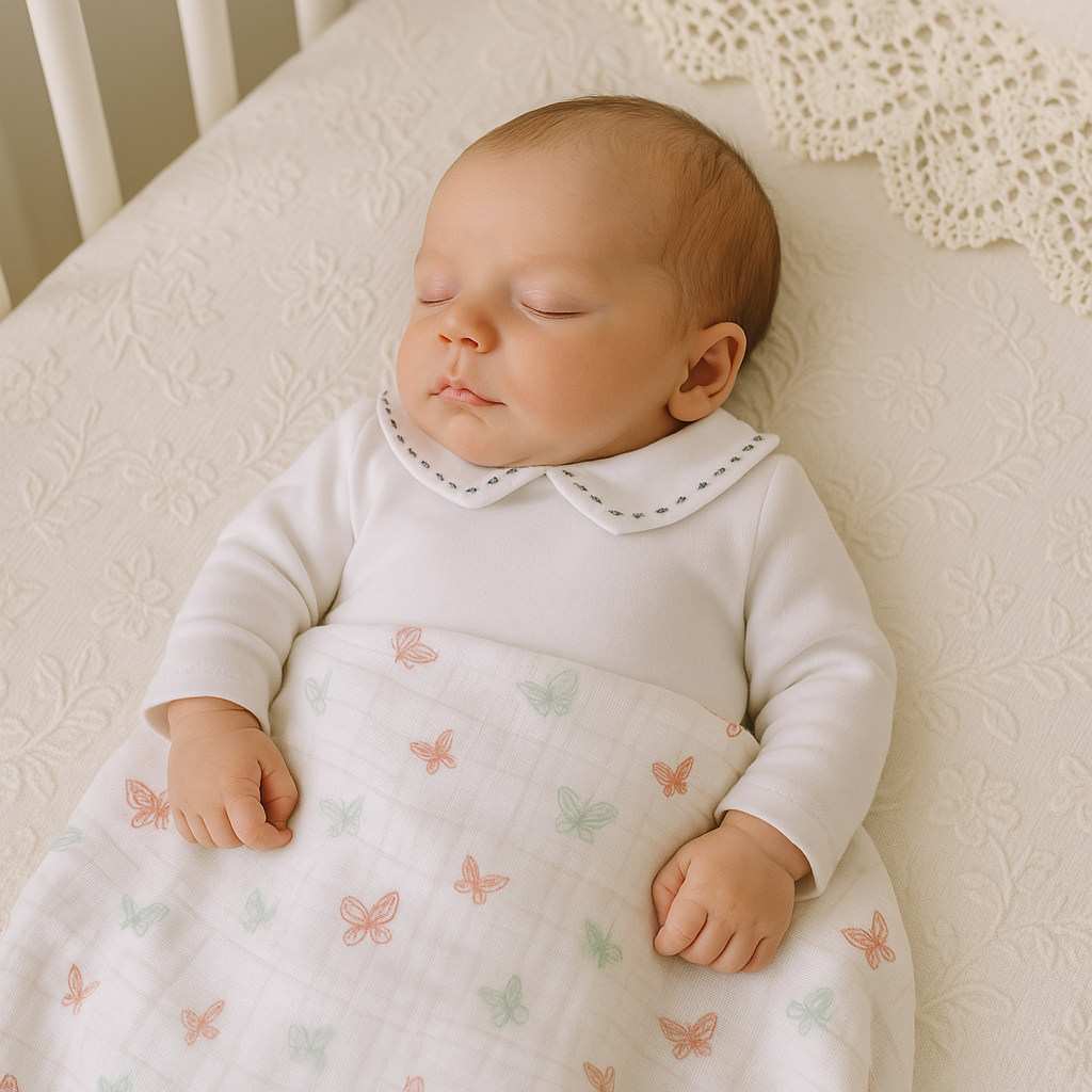 Cueiro Swaddle Algodão Borboletas