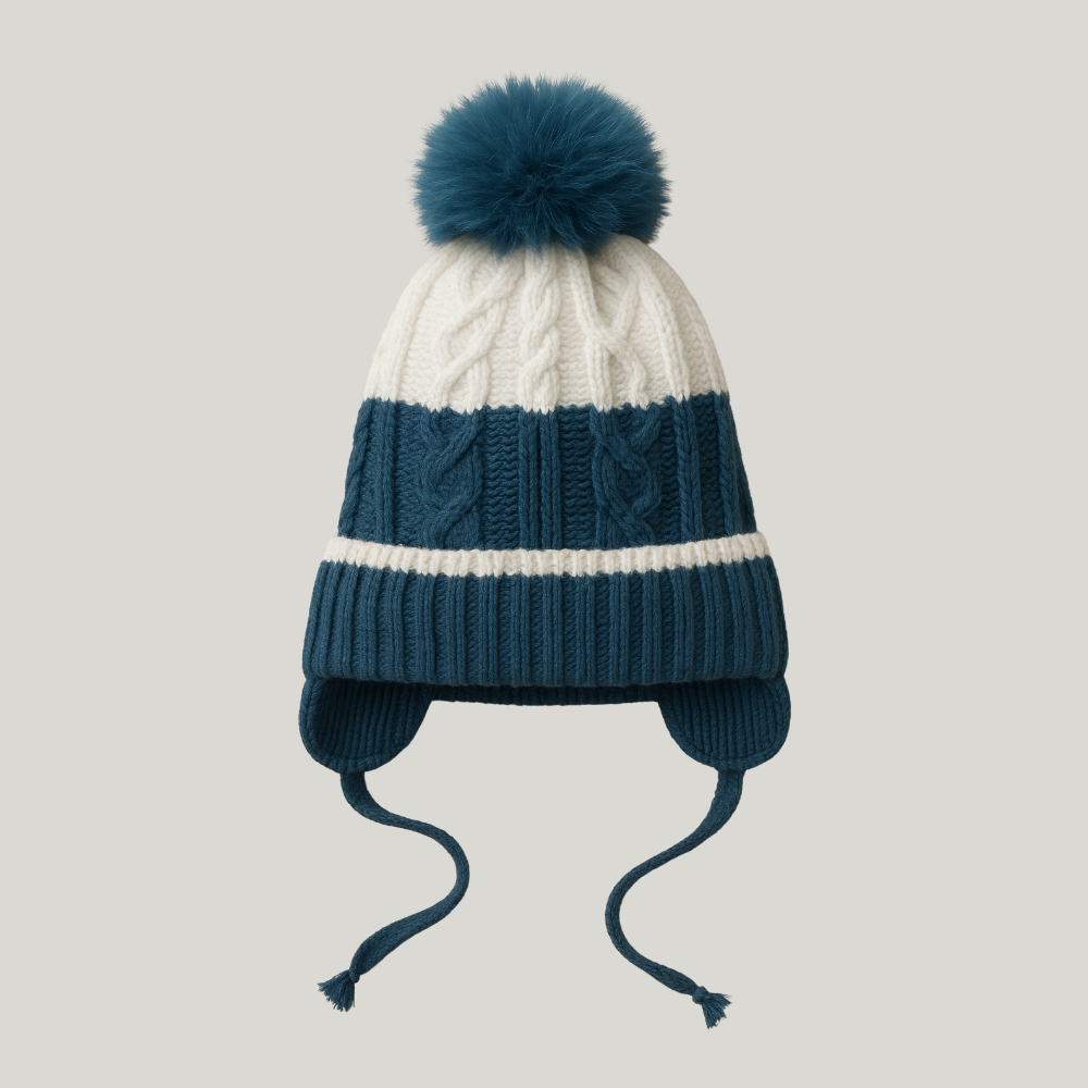 Touca bebê Tricot Strip Blue