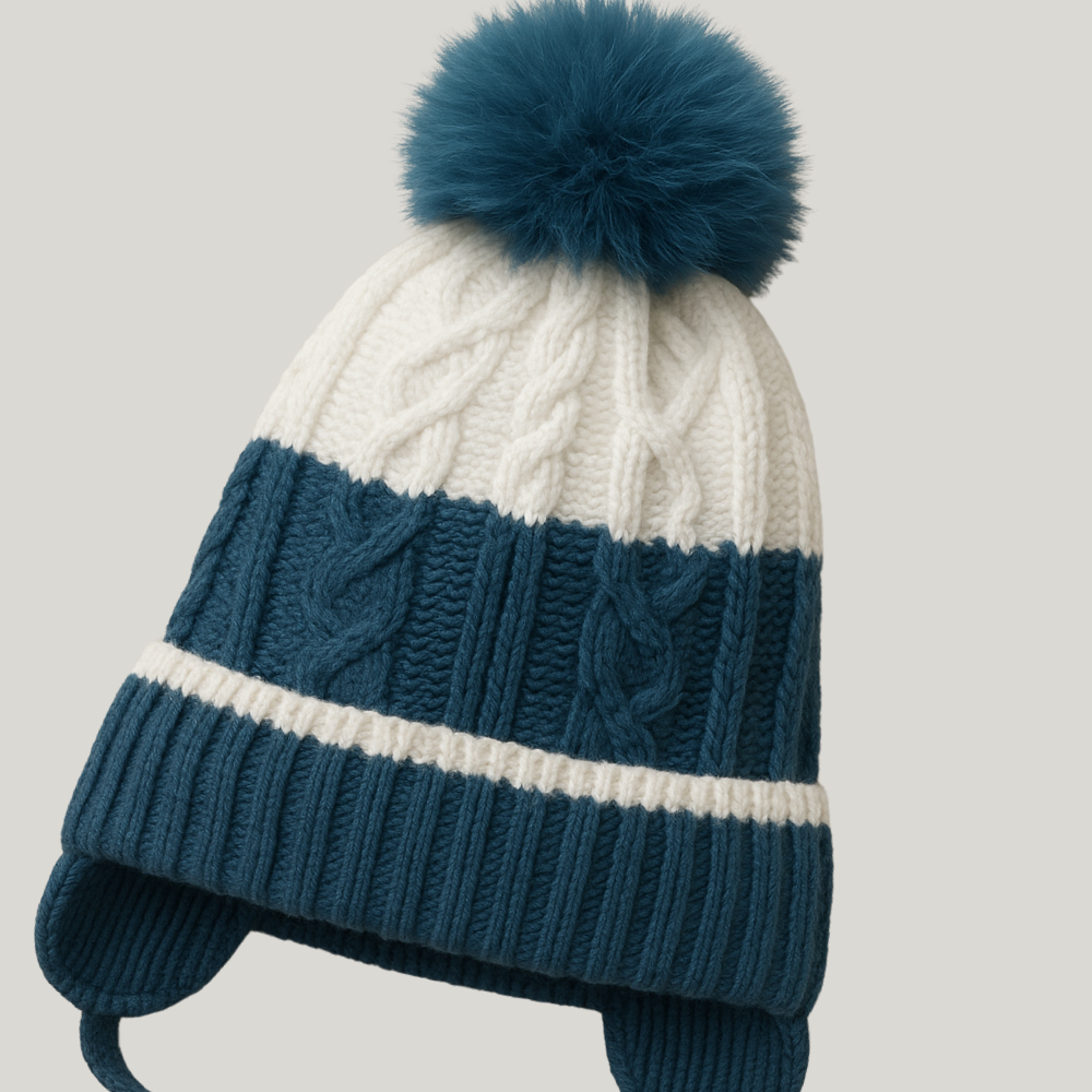 Touca bebê Tricot Strip Blue