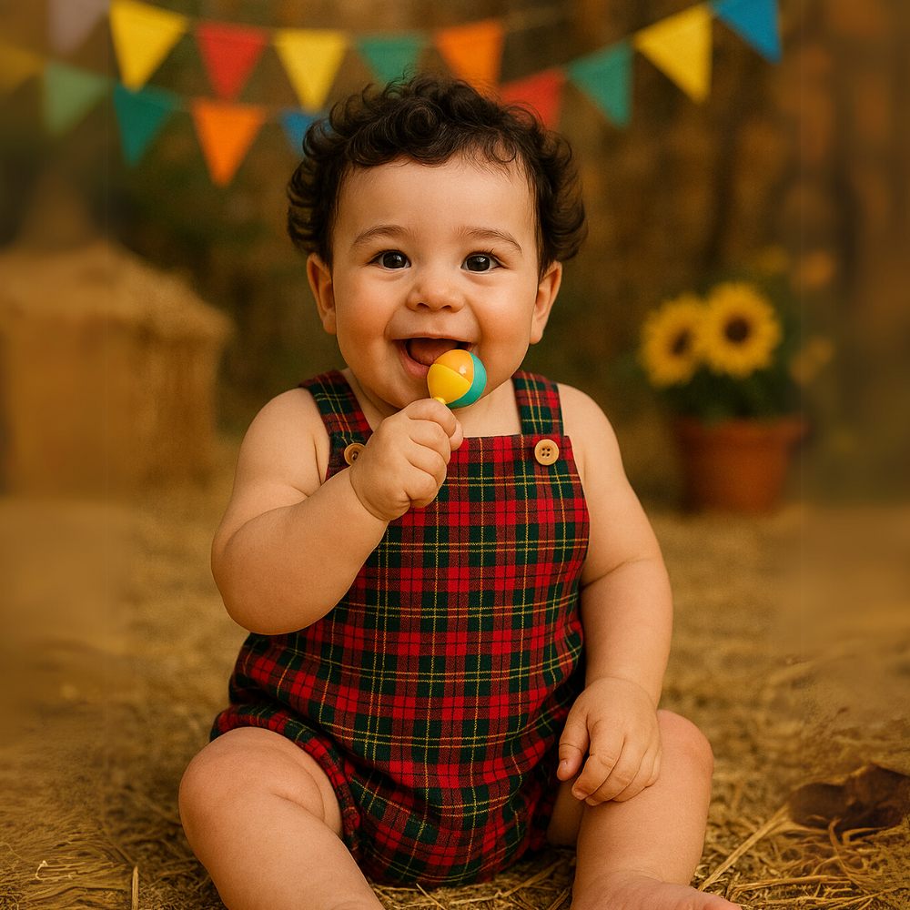 Romper Bebê Junina Vintage