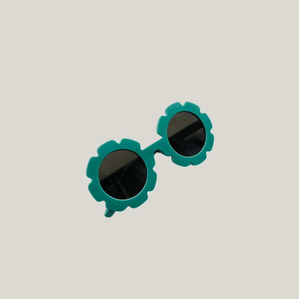 Óculos de Sol para Bebe Retrô Flowers Green com Proteção Uv