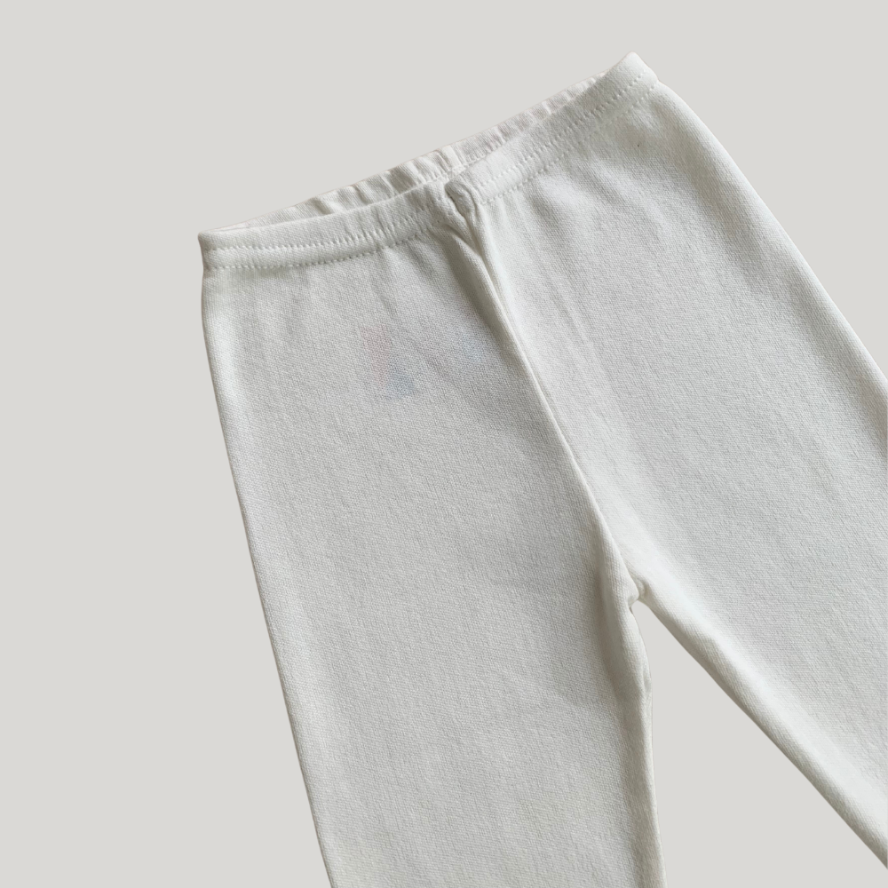 Calça Bebê Algodāo Pezinho Reversível Off White