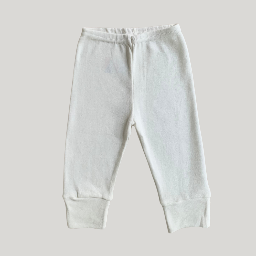Calça Bebê Algodāo Pezinho Reversível Off White
