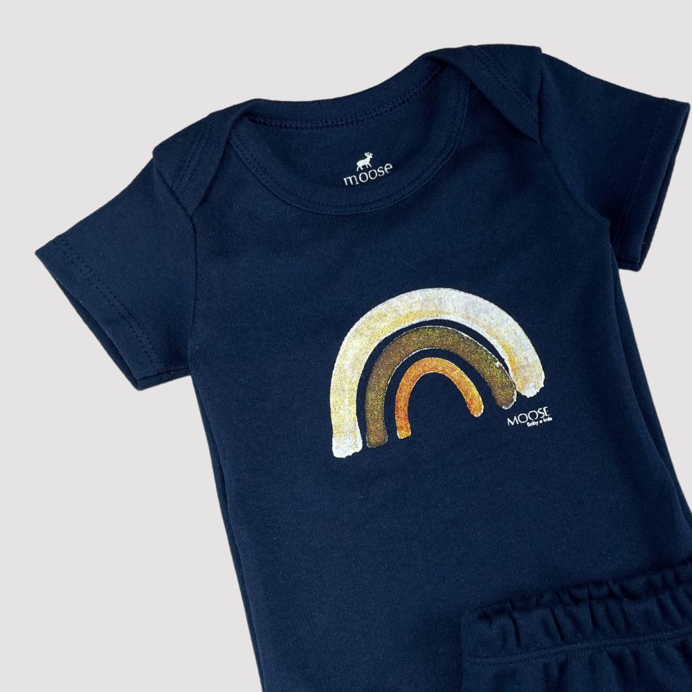 Conjunto Bebê Rainbow Azul Marinho