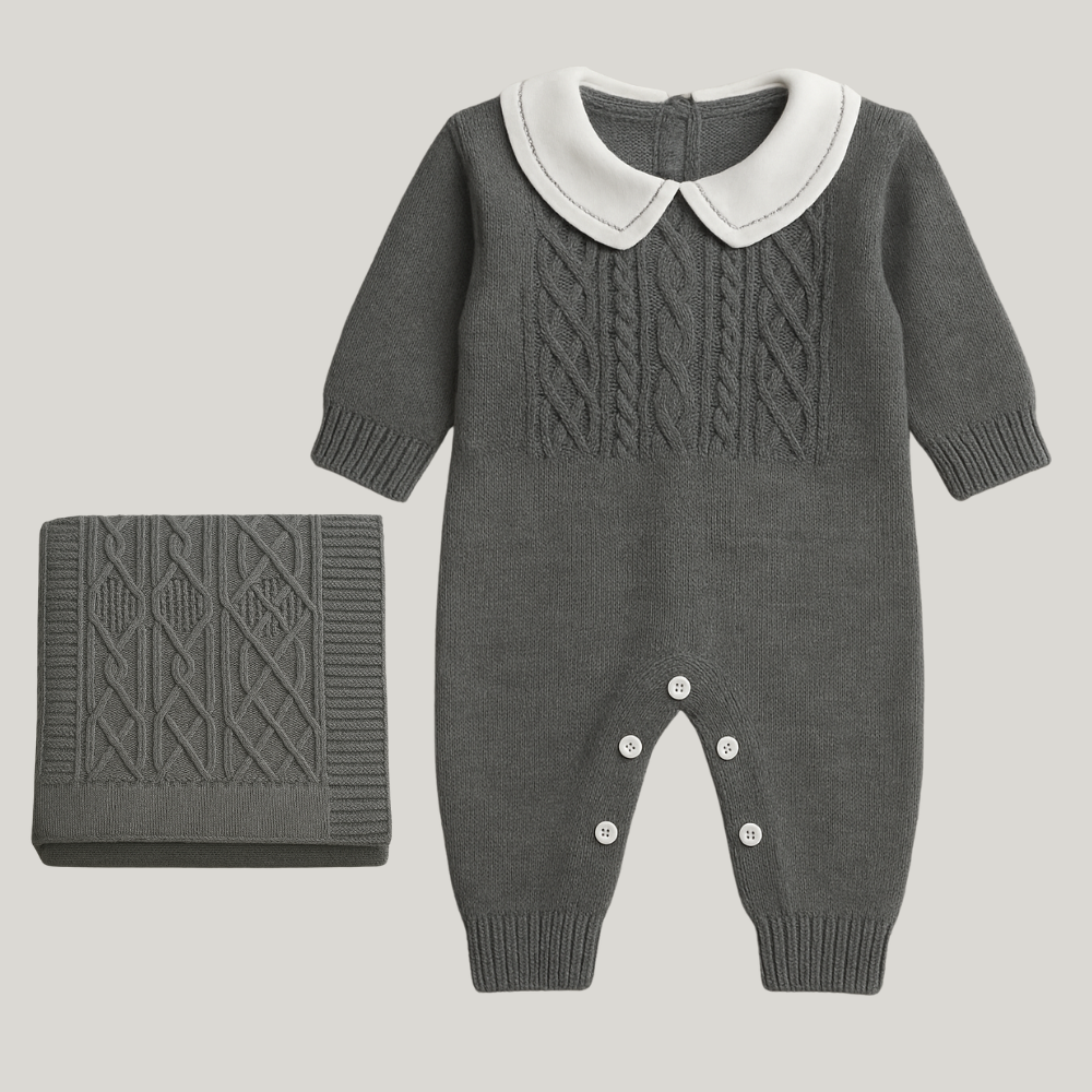 Kit Saída Maternidade Menino Tricot 2 Peças Alfred