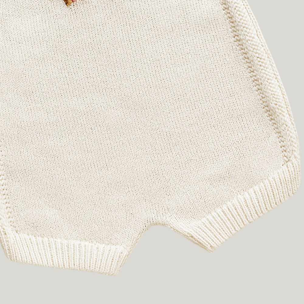 Jardineira Tricot Bebê Rainbow Off White