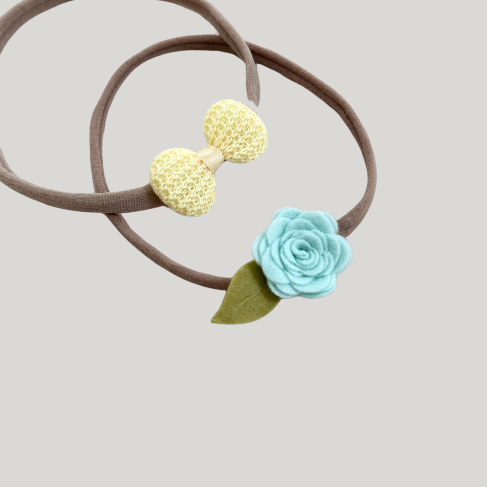 Kit Laço Bebê Flower Amarelo
