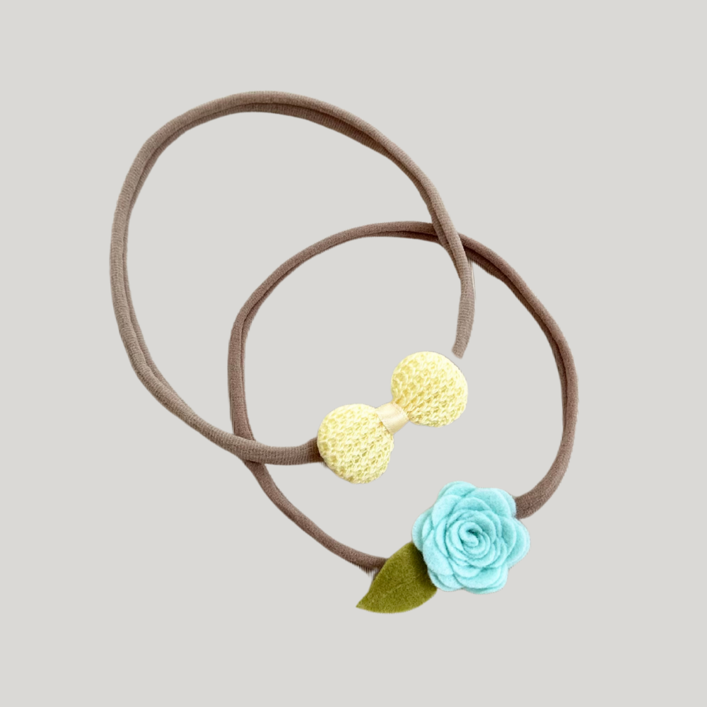 Kit Laço Bebê Flower Amarelo