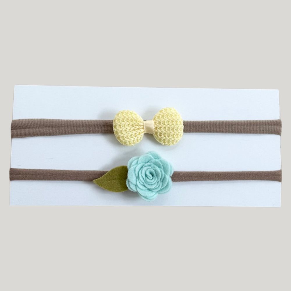 Kit Laço Bebê Flower Amarelo