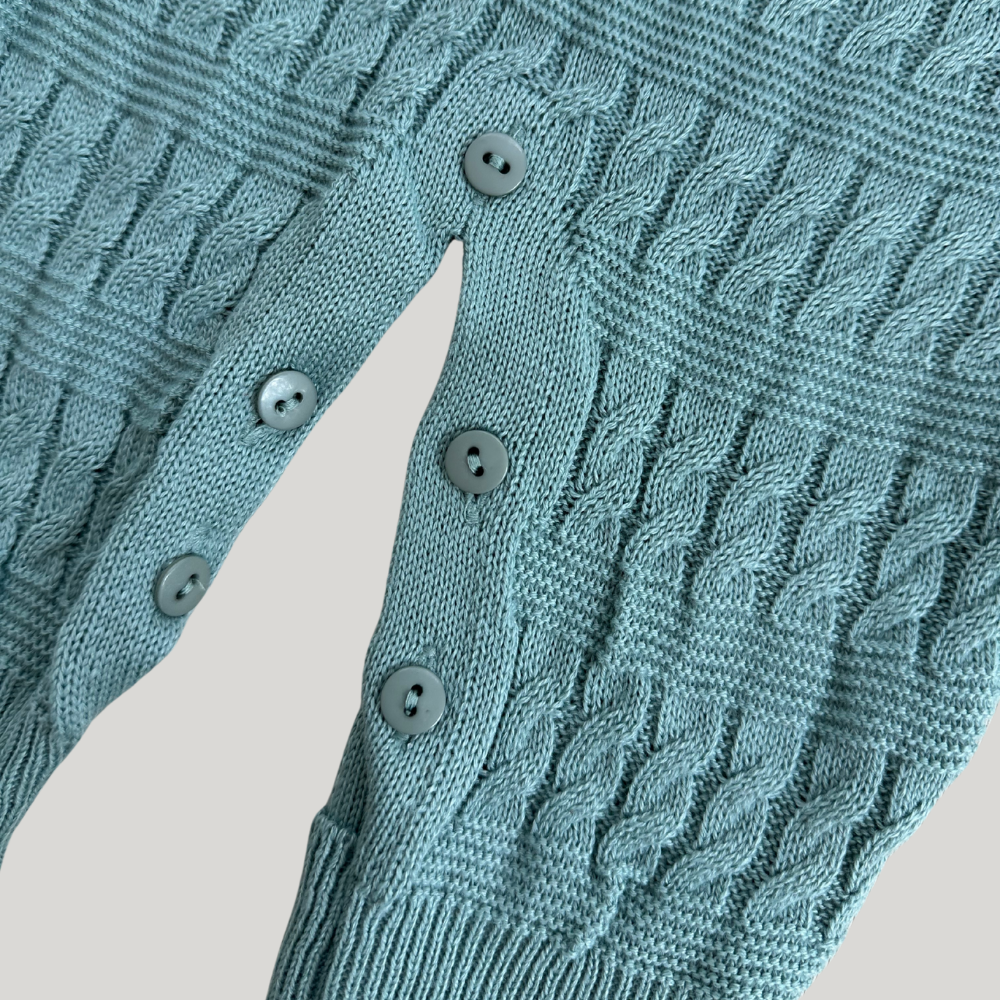 Macacão Tricot Saída Maternidade Trançado Menta