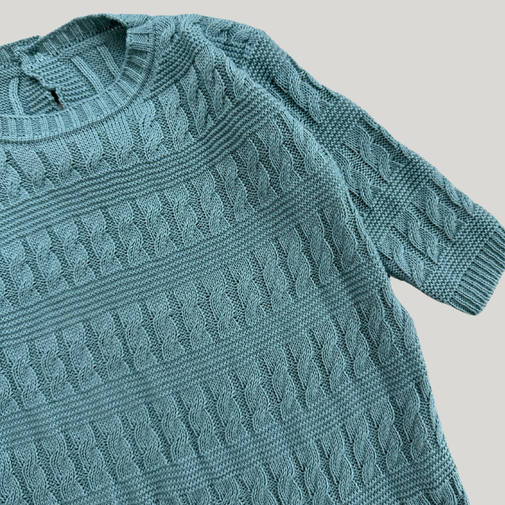 Macacão Tricot Saída Maternidade Trançado Menta