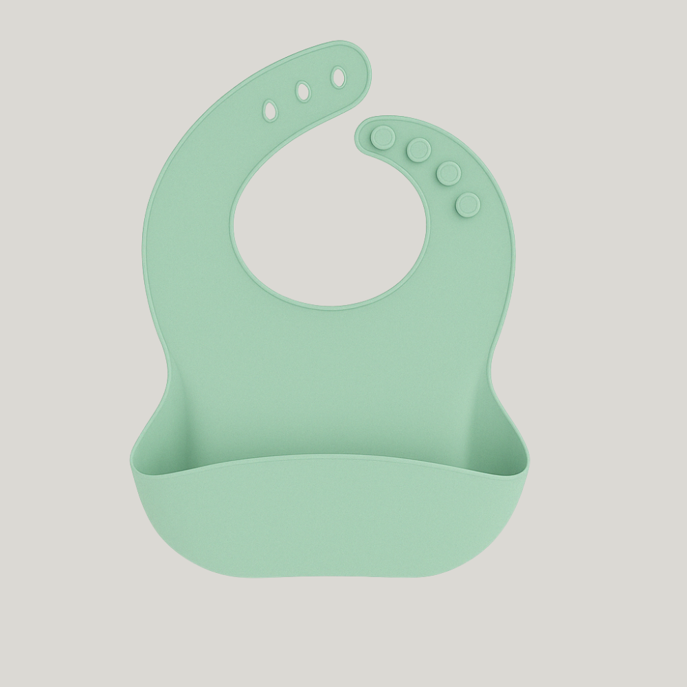 Babador De Silicone Pega Migalhas Verde Menta