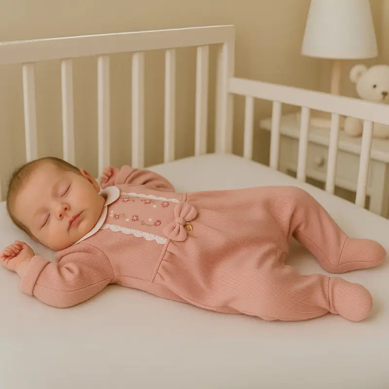Kit saída Maternidade Bebê Menina 2 Peças Tricot Amelie Rosa