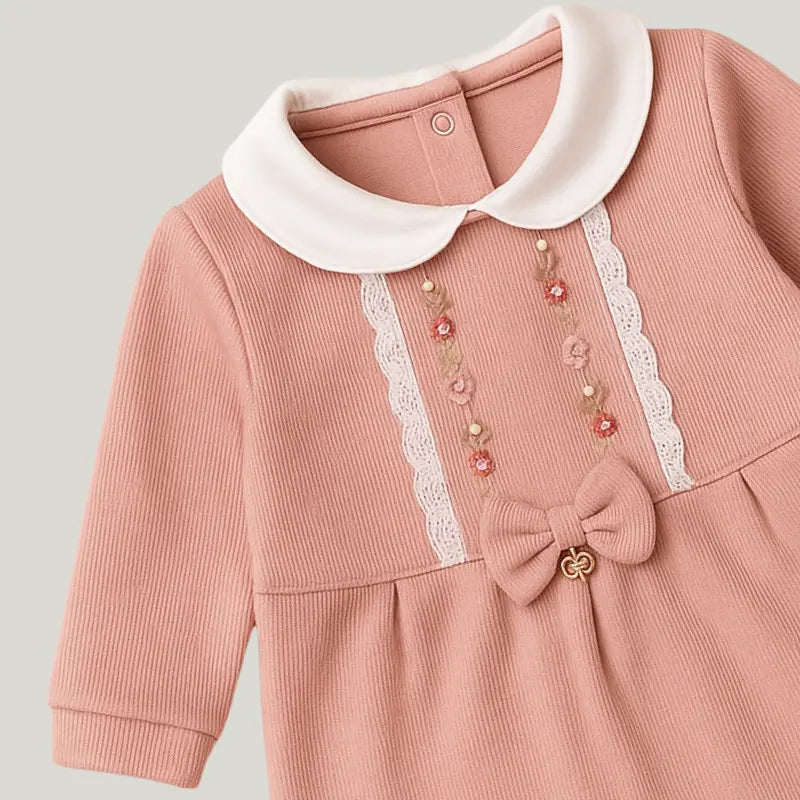 Kit saída Maternidade Bebê Menina 2 Peças Tricot Amelie Rosa