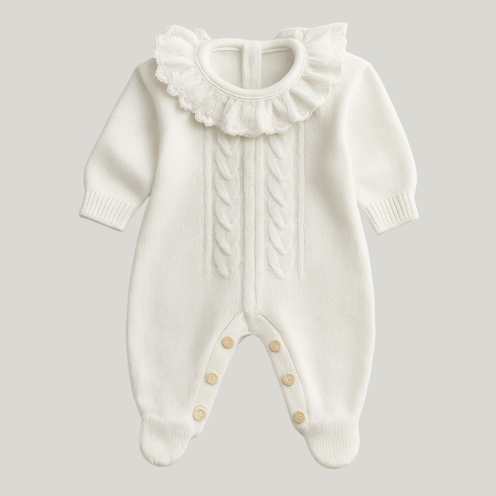 Kit Saída Maternidade Menina Tricot 2 Peças Charlotte White