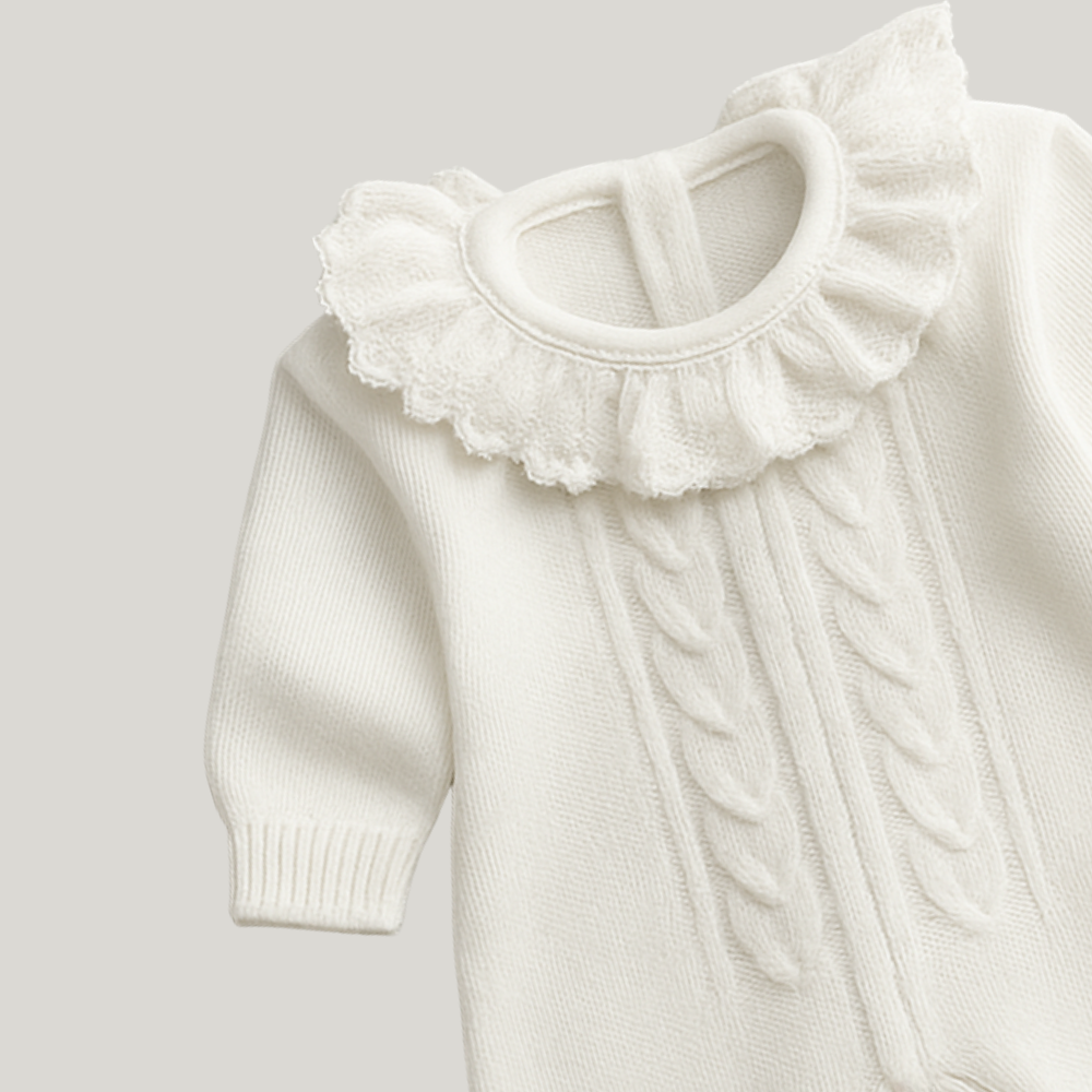 Kit Saída Maternidade Menina Tricot 2 Peças Charlotte White