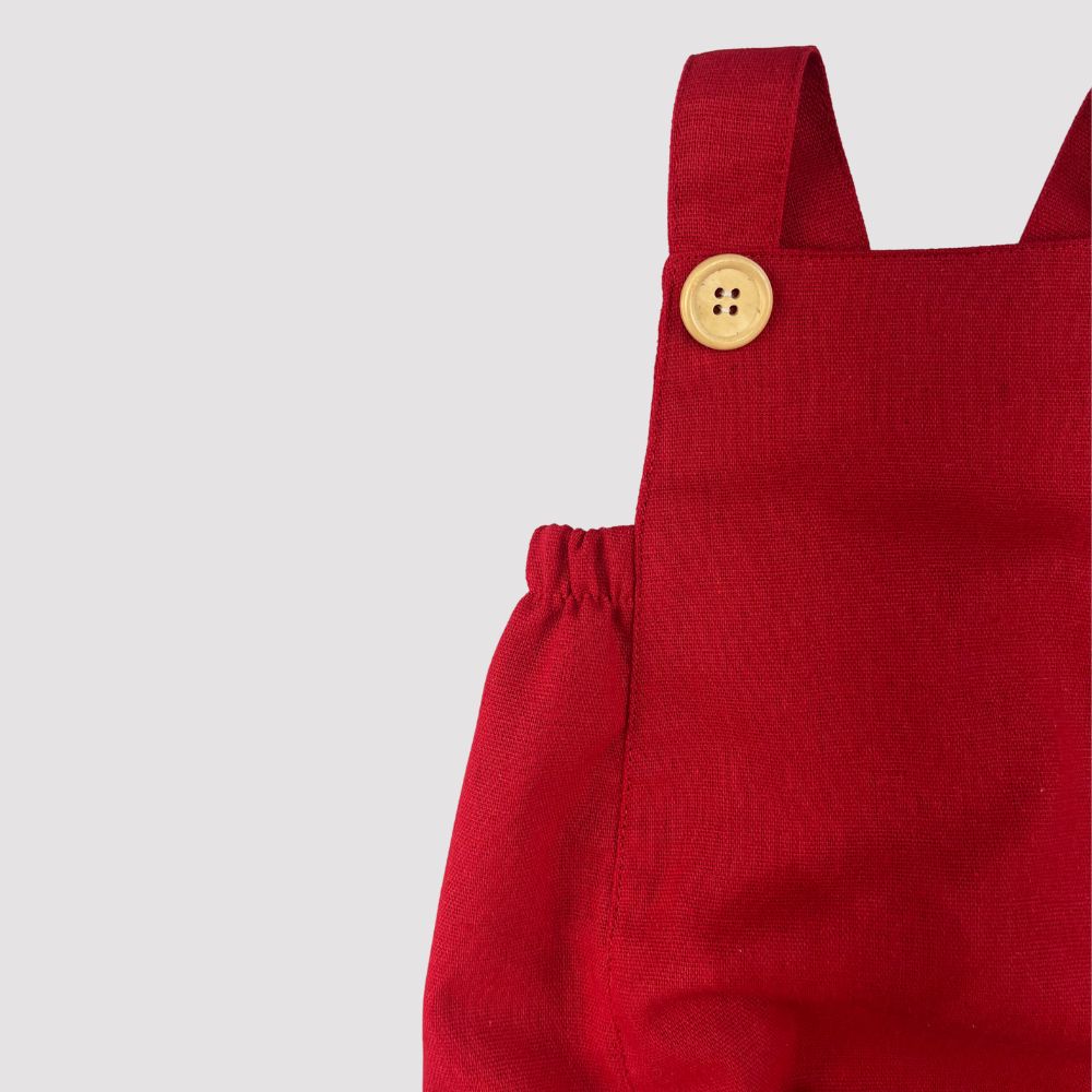 Romper Bebê Tradicional Linho Red