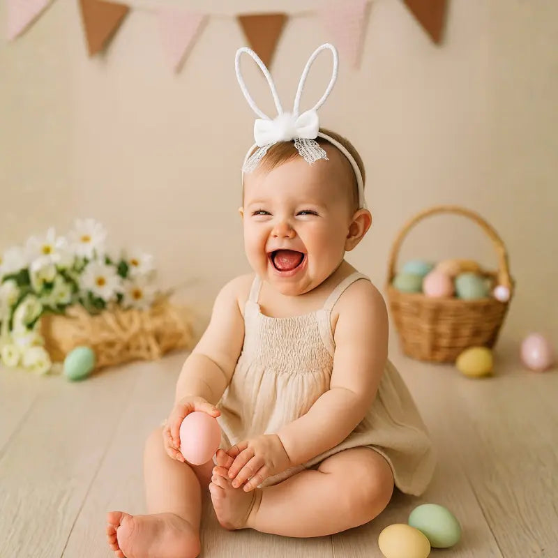 Habbit White Easter Baby Tiara