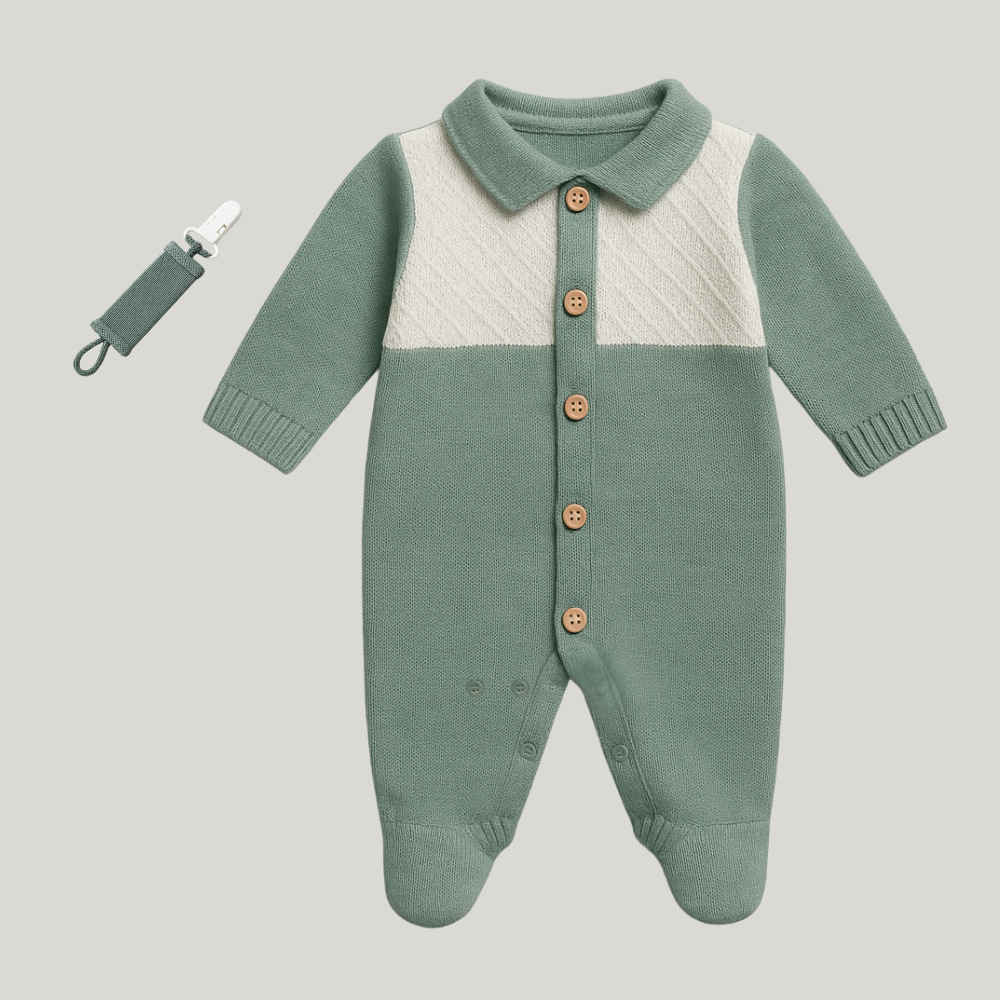 Kit Saída Maternidade Tricot 3 Peças Oliver Green