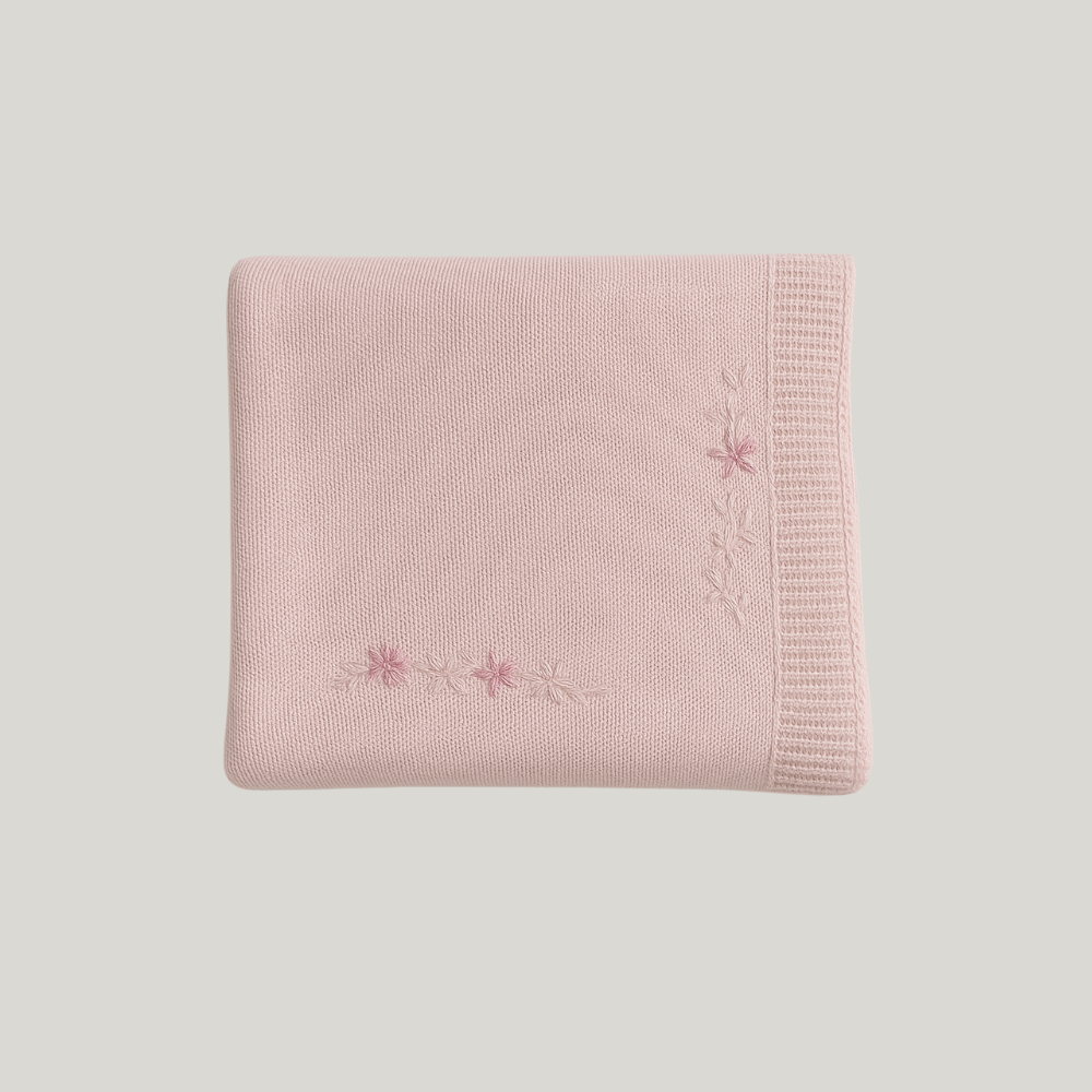 Kit Saída Maternidade Menina Tricot 2 Peças Flora Salmão
