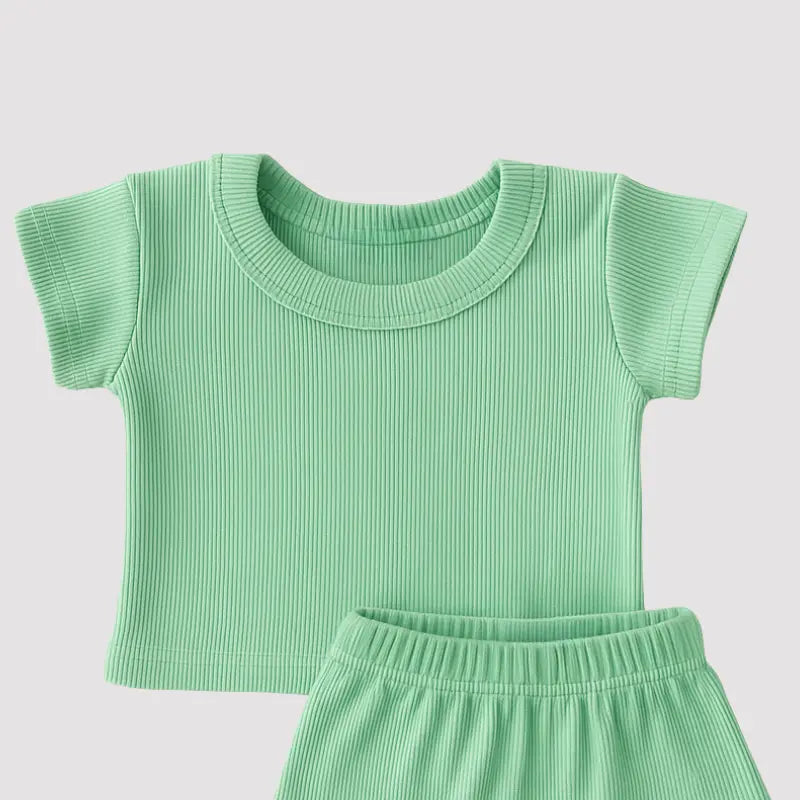 Fresh Green Ribbed Baby Set