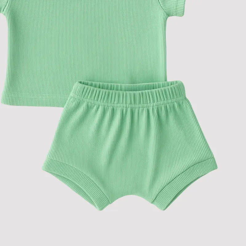 Fresh Green Ribbed Baby Set