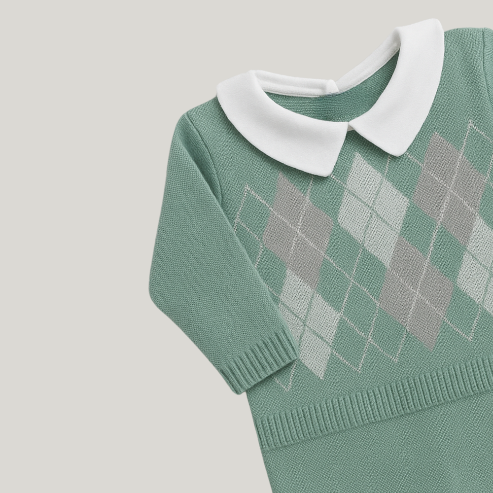 Kit Saída Maternidade Menino Tricot 2 Peças Leonard Green