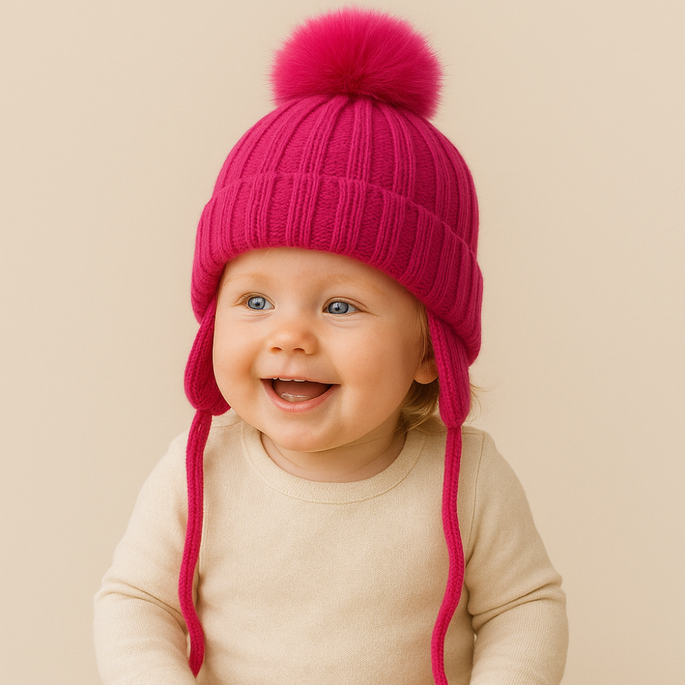 Touca bebê Tricot Snow Pink
