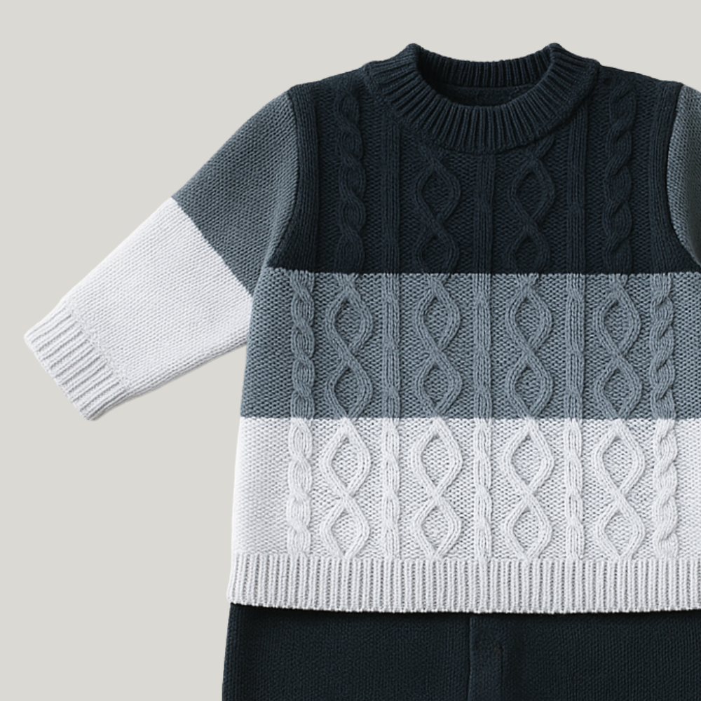 Macacão Bebê Recém Nascido Tricot Prince Blue