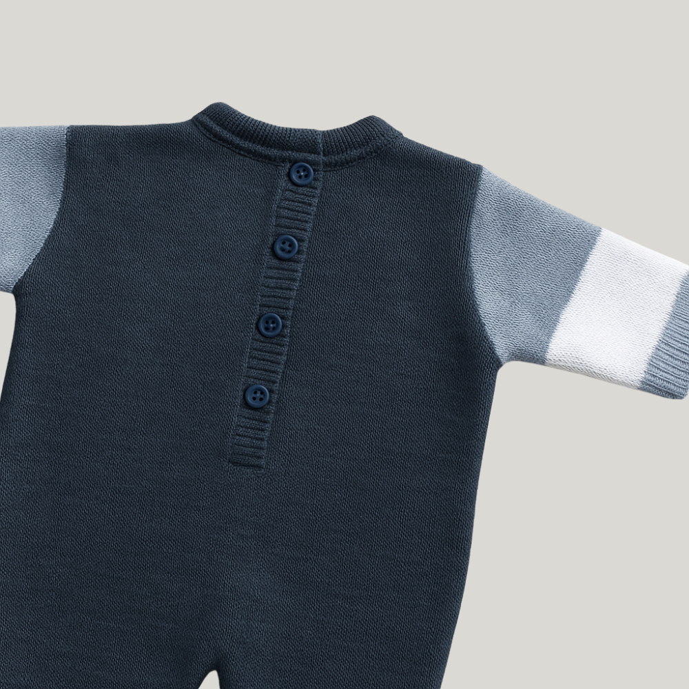 Macacão Bebê Recém Nascido Tricot Prince Blue