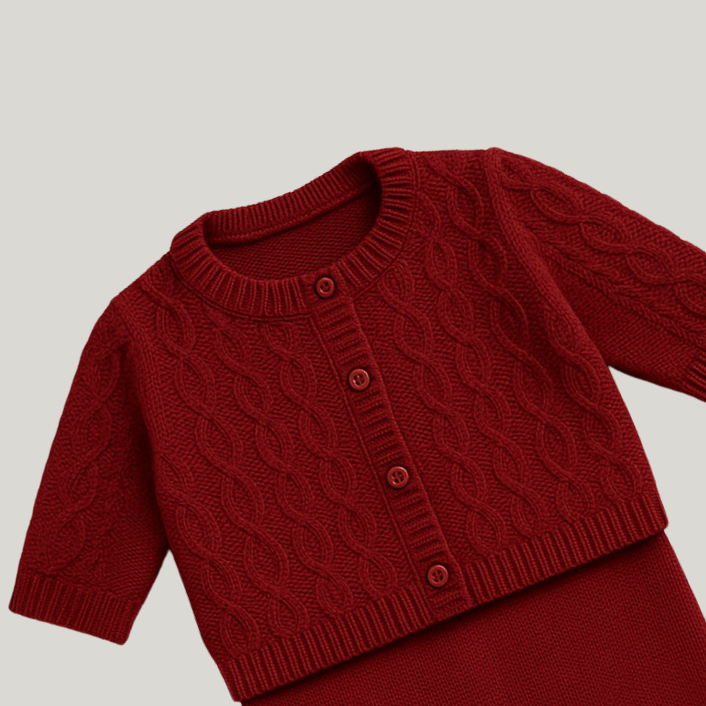 Kit Saída Maternidade Tricot 3 Peças Willow Red