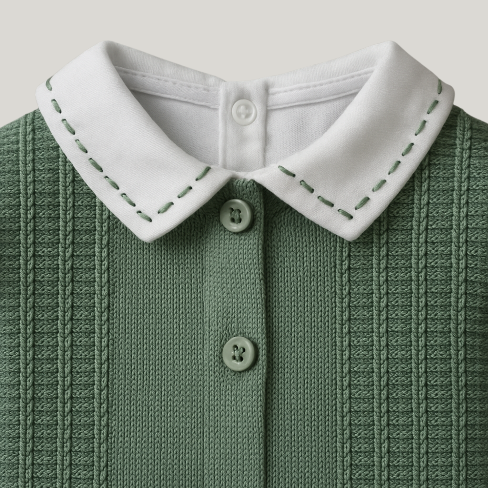 Kit Saída Maternidade Menino Tricot 4 Peças Louis Green
