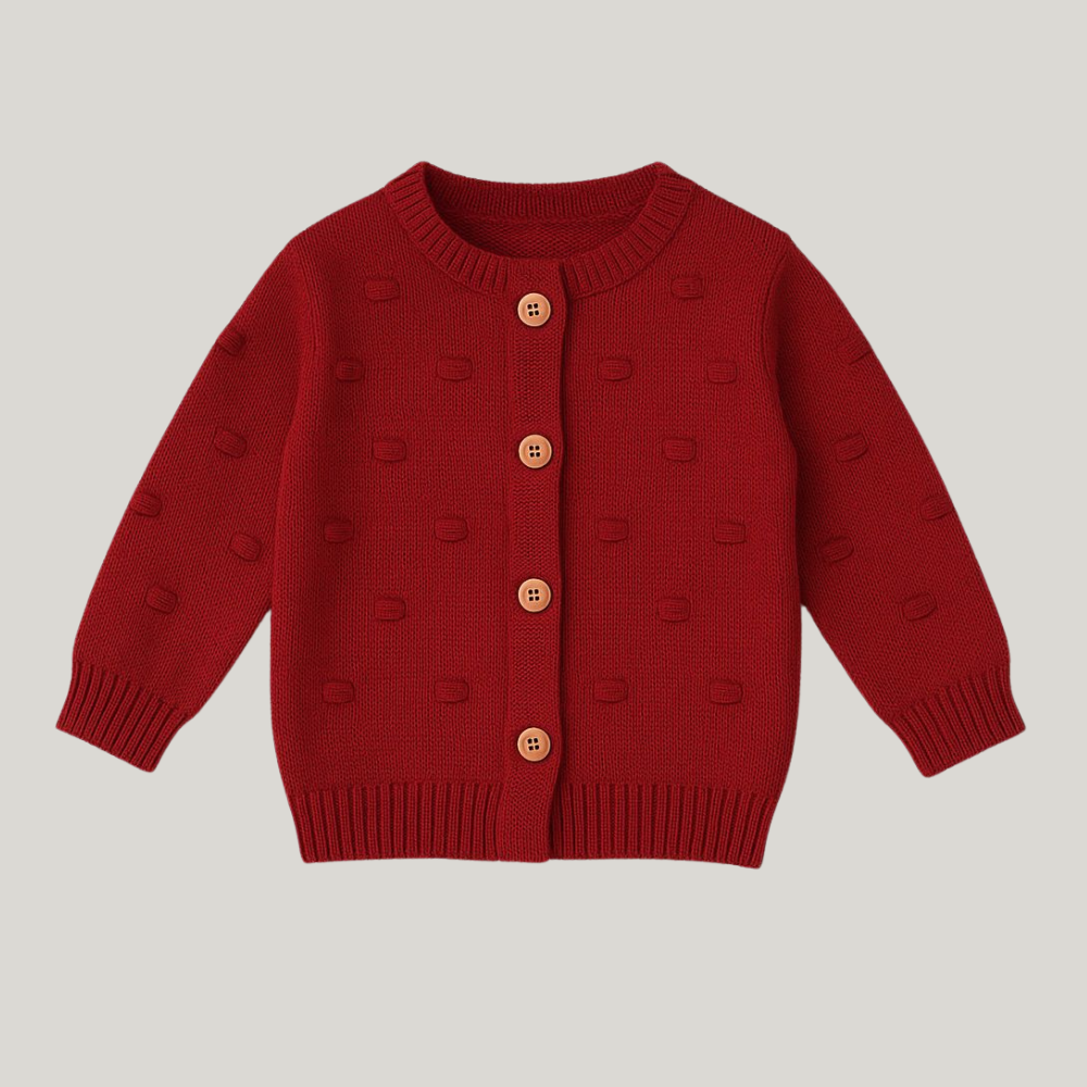 Cardigan Bebê Tricot Vermelho