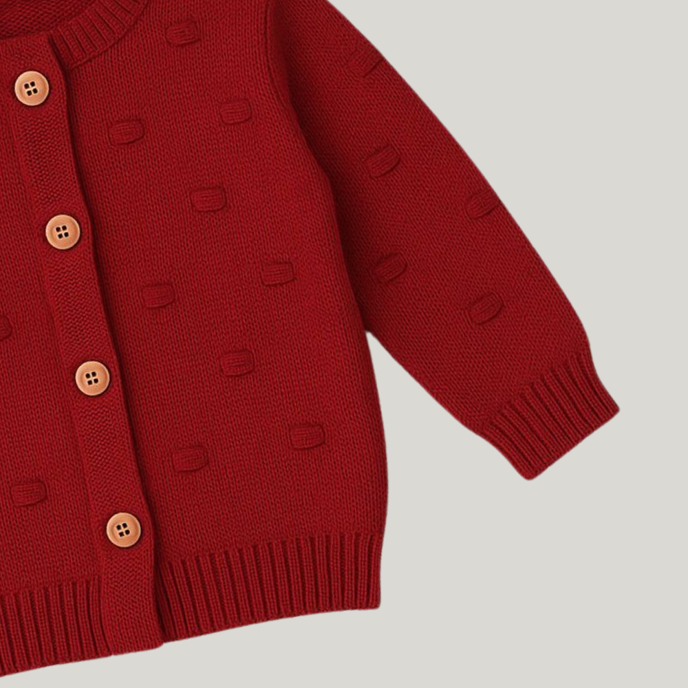Cardigan Bebê Tricot Vermelho