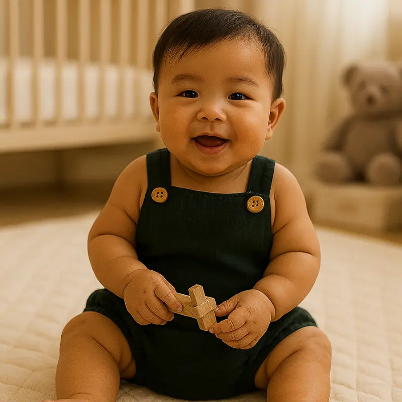 Romper Bebê Tradicional Linho Black