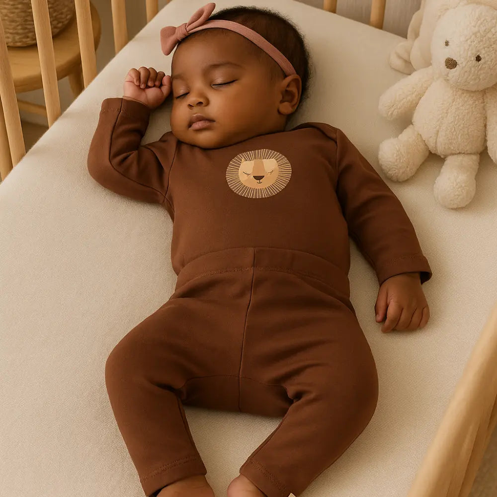 Conjunto Bebê Algodão Orgânic Lion Mocha