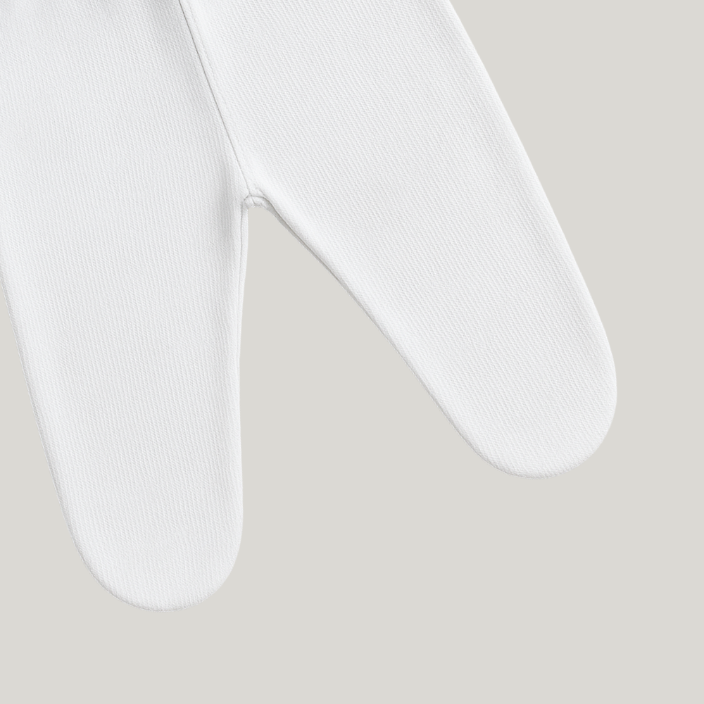 Calça Bebê Algodão Com Pezinho White