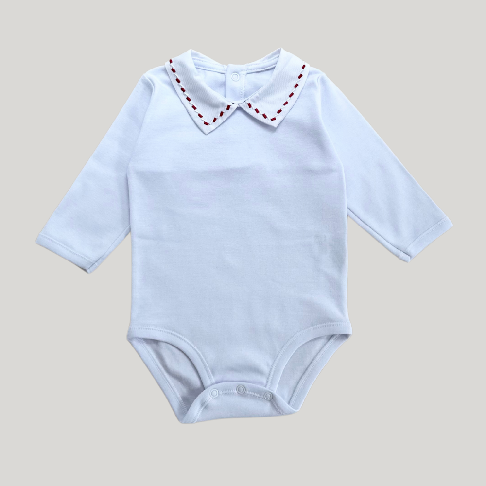 Body Bebê Gola Bordado Red